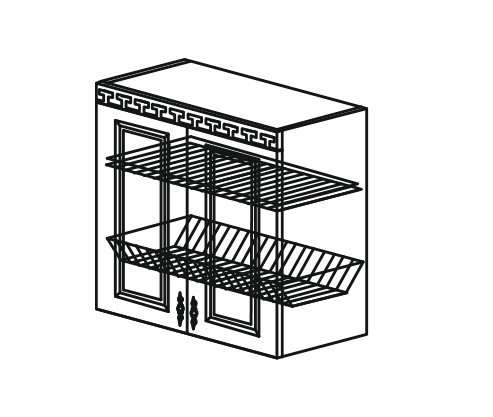 Кухонный шкаф Веста настенный двухдверный с сушкой 718*800*323мм в Магадане - изображение
