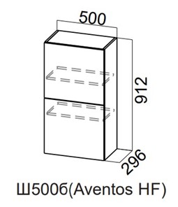 Шкаф навесной на кухню Модерн New барный, Ш500б(Aventos HF)/912, МДФ в Магадане