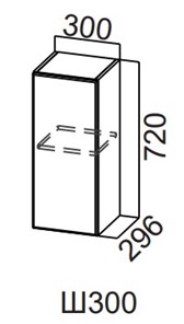 Распашной кухонный шкаф Модерн New, Ш300/720, МДФ в Магадане