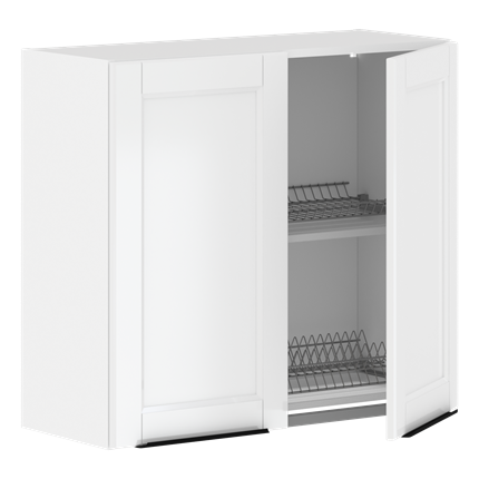 Шкаф кухонный с полкой и посудосушителем SICILIA Белый MHSU 8072.1C (800х320х720) в Магадане - изображение