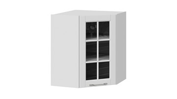 Шкаф кухонный угловой Скай ВУ45_72-(40)_1ДРс (Белоснежный софт) в Магадане - предосмотр