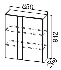 Угловой шкаф на кухню Стайл, Ш850у/912, МДФ в Магадане - предосмотр