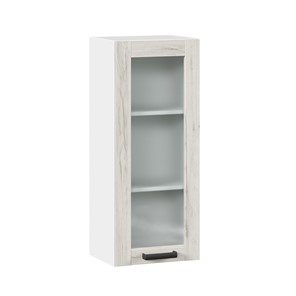 Кухонный шкаф 400 высокий со стеклом Винченца ЛД 234.420.000.036, Белый/Дуб Крафт белый в Магадане