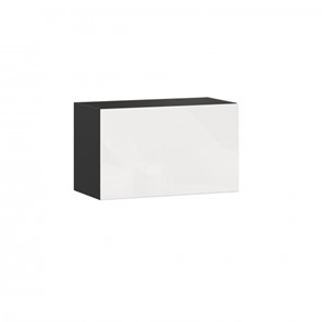 Навесной кухонный шкаф 600 горизонтальный, Шервуд, ЛД 281.710.000.083, черный/белый глянец в Магадане