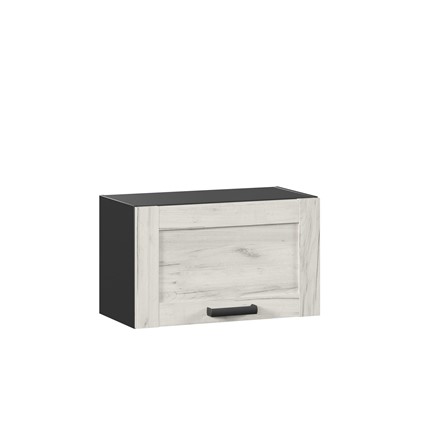 Кухонный шкаф 600 горизонтальный Винченца 234.710.000.091, Чёрный/Дуб Крафт белый в Магадане - изображение
