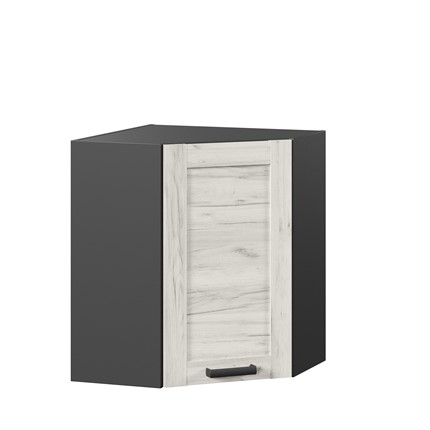 Кухонный шкаф 600 угловой Винченца ЛД 234.610.000.088, Чёрный/Дуб Крафт белый в Магадане - изображение