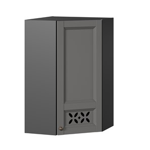 Кухонный шкаф Амели-3 угловой 600 высокий ЛД 299.620.000.058, Черный/Оникс серый в Магадане - предосмотр