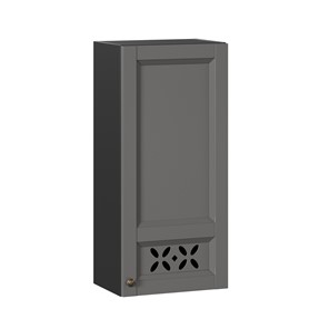 Кухонный шкаф Амели-3 высокий 400 ЛД 299.420.000.041, Черный/Оникс серый в Магадане - предосмотр
