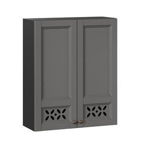 Навесной кухонный шкаф Амели-3 высокий 800 ЛД 299.460.000.051, Черный/Оникс серый в Магадане - предосмотр