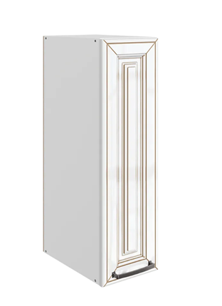 Кухонный шкаф Атланта L200 H720 (1 дв. гл.) эмаль (белый/белый глянец патина золото) в Магадане - изображение