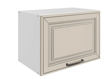 Кухонный шкаф Атланта L500 Н360 (1 дв. гл.) эмаль (белый/сливки патина платина) в Магадане