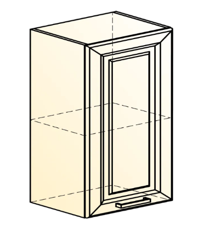 Шкаф настенный Атланта L500 Н720 (1 дв. гл.) эмаль (белый/белый глянец патина золото) в Магадане - изображение 1