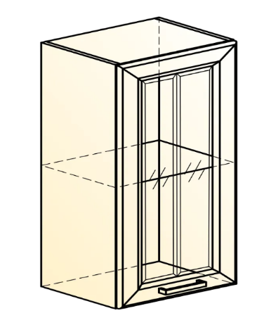 Кухонный шкаф Атланта L500 Н720 (1 дв. рам.) эмаль (белый/белый глянец патина золото) в Магадане - изображение 1