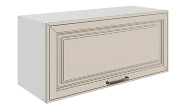 Шкаф навесной Атланта L800 Н360 (1 дв. гл.) эмаль (белый/сливки патина платина) в Магадане - предосмотр