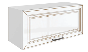 Шкаф кухонный Атланта L800 Н360 (1 дв. гл.) эмаль (белый/белый глянец патина золото) в Магадане - предосмотр