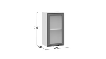 Кухонный навесной шкаф Белладжио 1В4С (Белый, Софт графит) в Магадане - предосмотр 2