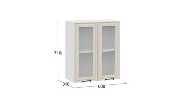 Навесной кухонный шкаф Белладжио 1В6С (Белый, Софт панакота) в Магадане - предосмотр 2