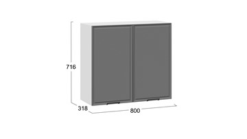 Шкаф настенный Белладжио 1В8 (Белый, Софт графит) в Магадане - предосмотр 2
