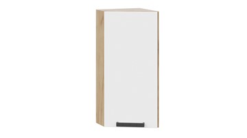 Навесной кухонный шкаф Детройт 1В3Т (Дуб крафт золотой/Белый глянец) в Магадане - предосмотр