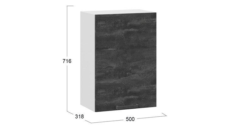 Шкаф настенный Детройт 1В5 (Белый/Угольный Камень) в Магадане - изображение 2