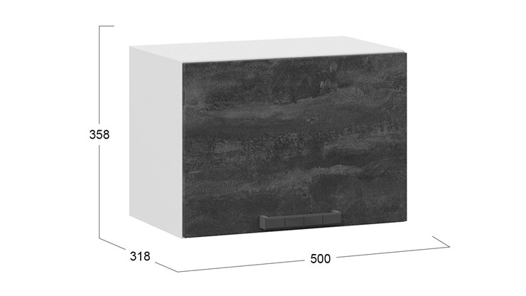 Шкаф на кухню Детройт 1В5Г (Белый/Угольный Камень) в Магадане - изображение 2
