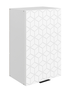 Кухонный навесной шкаф Стоун L450 Н720 (1 дв. гл.) с фрезировкой (белый/джелато софттач) в Магадане
