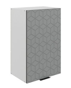 Кухонный шкаф Стоун L450 Н720 (1 дв. гл.) с фрезировкой (белый/оникс софттач) в Магадане - предосмотр