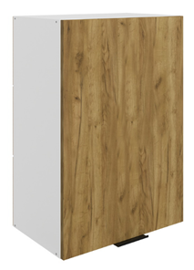 Шкаф на кухню Стоун L500 Н720 (1 дв. гл.) (белый/акация светлая) в Магадане