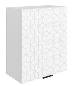 Кухонный шкаф Стоун L600 Н720 (1 дв. гл.) с фрезировкой (белый/джелато софттач) в Магадане