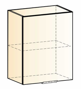 Кухонный шкаф Стоун L600 Н720 (1 дв. гл.) с фрезировкой (белый/джелато софттач) в Магадане - предосмотр 1
