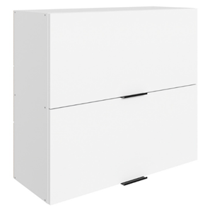 Кухонный навесной шкаф Стоун L800 Н720 (2 дв. гл. гориз.) (белый/джелато софттач) в Магадане