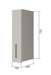 Навесной кухонный шкаф В7 15, МДФ Меренга/Антрацит в Магадане