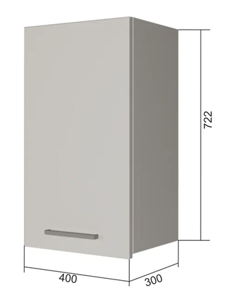 Кухонный навесной шкаф В7 40, Сатин/Белый в Магадане - изображение