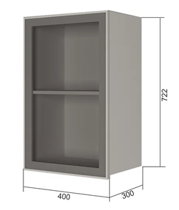 Навесной кухонный шкаф В7 40, Стекло/Антрацит в Магадане - предосмотр