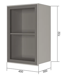 Кухонный навесной шкаф В7 45, Стекло/Белый в Магадане - предосмотр