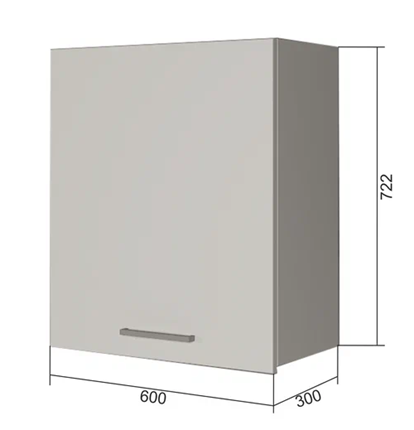 Навесной шкаф В7 60, Сатин/Белый в Магадане - изображение