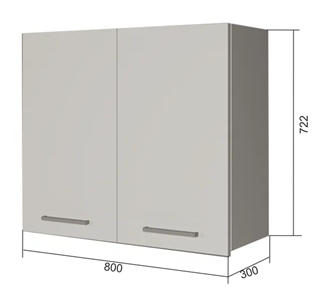 Навесной кухонный шкаф В7 80, Сатин/Антрацит в Магадане - предосмотр