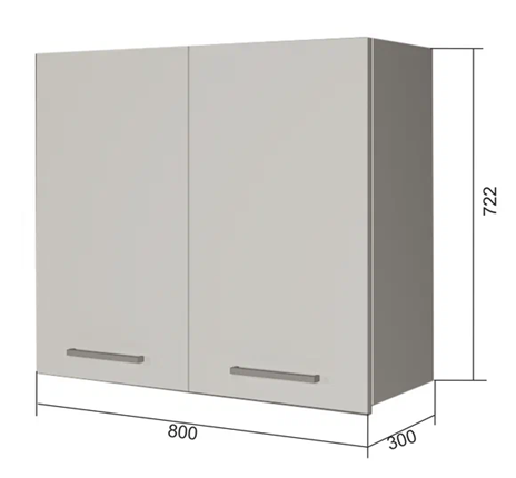 Шкаф кухонный В7 80, Сатин/Белый в Магадане - изображение