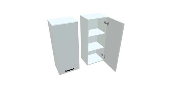 Шкаф настенный В9 45, Белое гладкое Ламарти/Белый в Магадане - изображение
