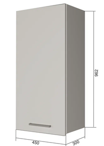 Навесной кухонный шкаф В9 45, МДФ Розовый шагрень/Белый в Магадане