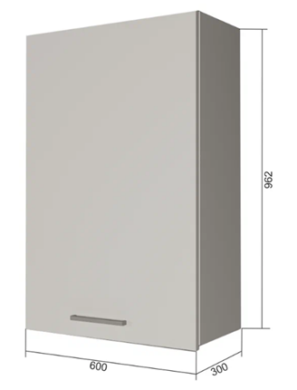 Навесной шкаф В9 60, Сатин/Белый в Магадане - изображение