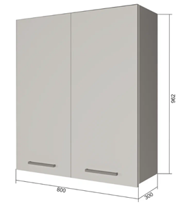 Кухонный навесной шкаф В9 80, МДФ Грей/Антрацит в Магадане - предосмотр