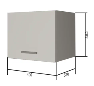 Кухонный навесной шкаф ВГ40Г, Белое гладкое Ламарти/Антрацит в Магадане