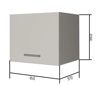 Навесной кухонный шкаф ВГ45Г, Белое гладкое Ламарти/Белый в Магадане