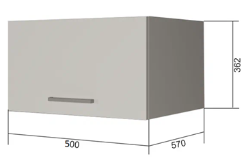 Кухонный навесной шкаф ВГ50Г, Белое гладкое Ламарти/Антрацит в Магадане