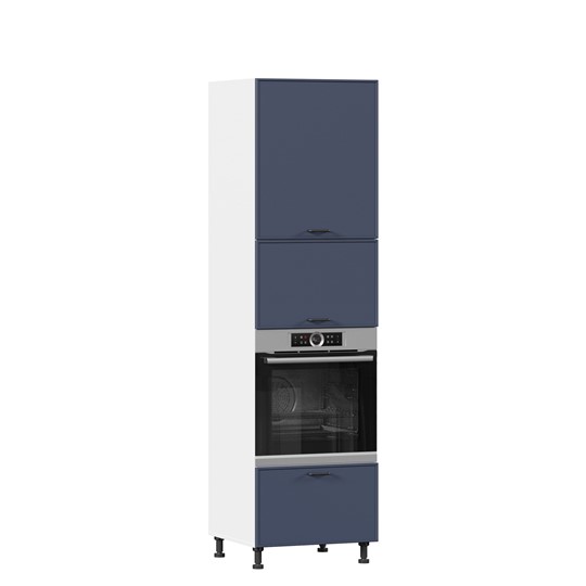 Кухонный шкаф-пенал для посуды 600 Индиго ЛД 298.470.000.115, Белый/Тёмно-синий в Магадане - изображение 3