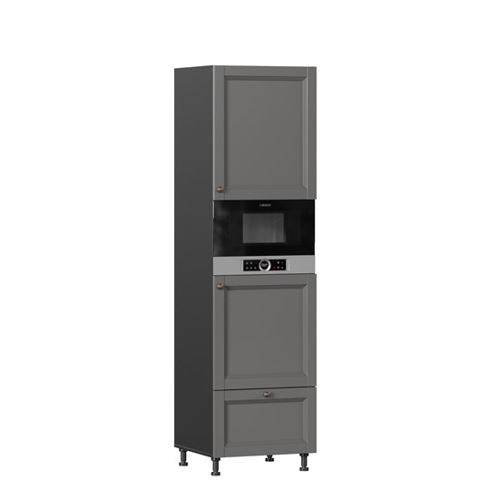 Шкаф для посуды Амели-3 600 с 4 дверями ЛД 299.470.000.054, Черный/Оникс серый в Магадане - изображение 3