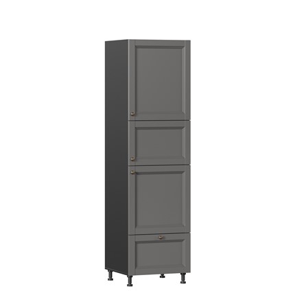 Шкаф для посуды Амели-3 600 с 4 дверями ЛД 299.470.000.054, Черный/Оникс серый в Магадане - изображение