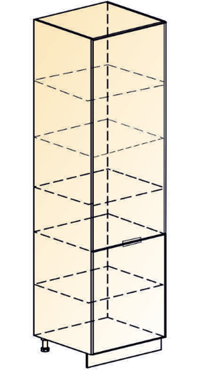 Шкаф-пенал Стоун 2 L600 (2 дв.гл.) (белый/акация светлая) в Магадане - изображение 1