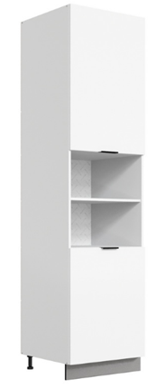 Шкаф-пенал Стоун 2 L600 H2141 (2 дв. гл.) (белый/джелато софттач) в Магадане - изображение